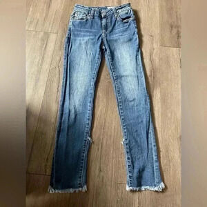 Kids AG The Jessica ankle skinny,cropped asymmetrical raw-edge hems Jeans Size12